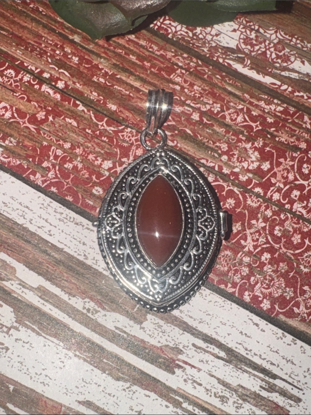 Silver Carnelian Locket